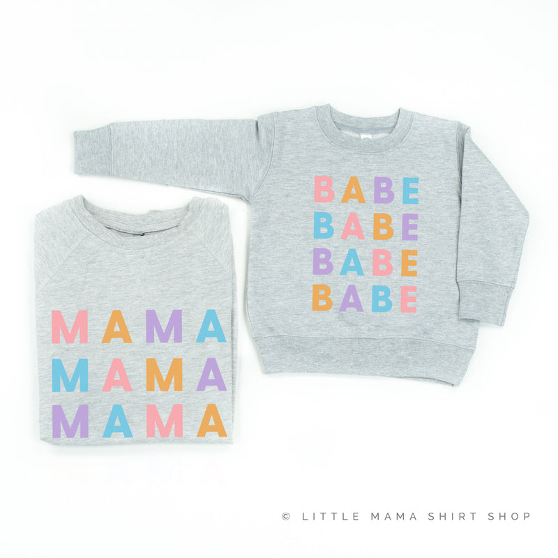 MAMA/BABE x4 - PASTEL DESIGNS - Set of 2 Matching Sweaters