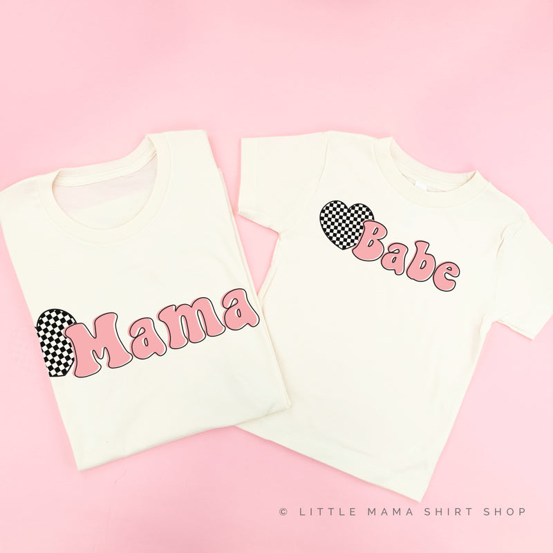 HEART CHECKERS - MAMA+BABE - Set of 2 Matching Shirts