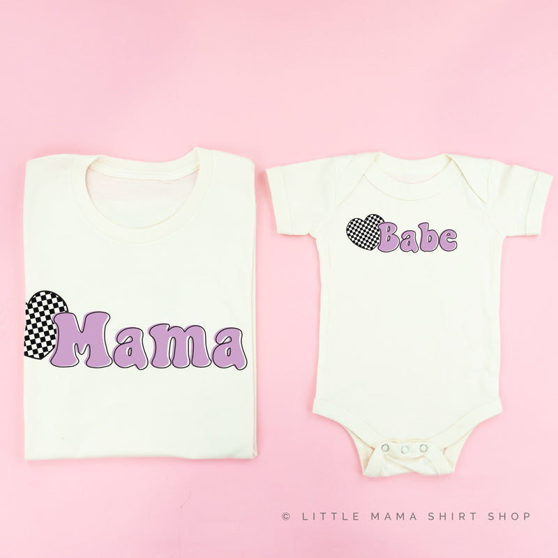 HEART CHECKERS - MAMA+BABE - Set of 2 Matching Shirts