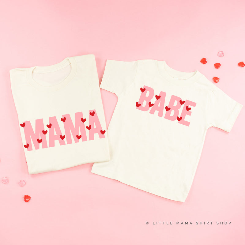 Mama / Babe - Mini Hearts - Set of 2 Tees