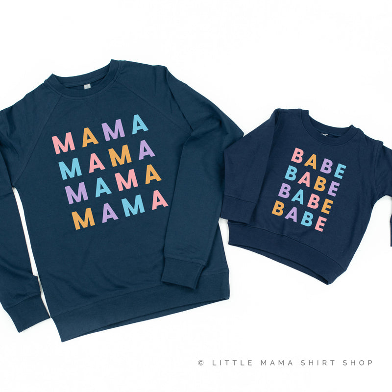 MAMA/BABE x4 - PASTEL DESIGNS - Set of 2 Matching Sweaters