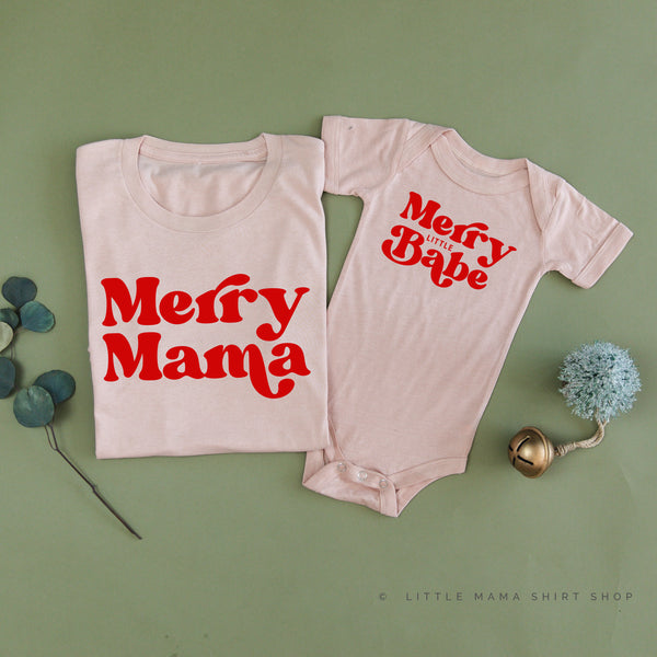 Merry Mama / Merry Little Babe - Set of 2 Unisex Tees