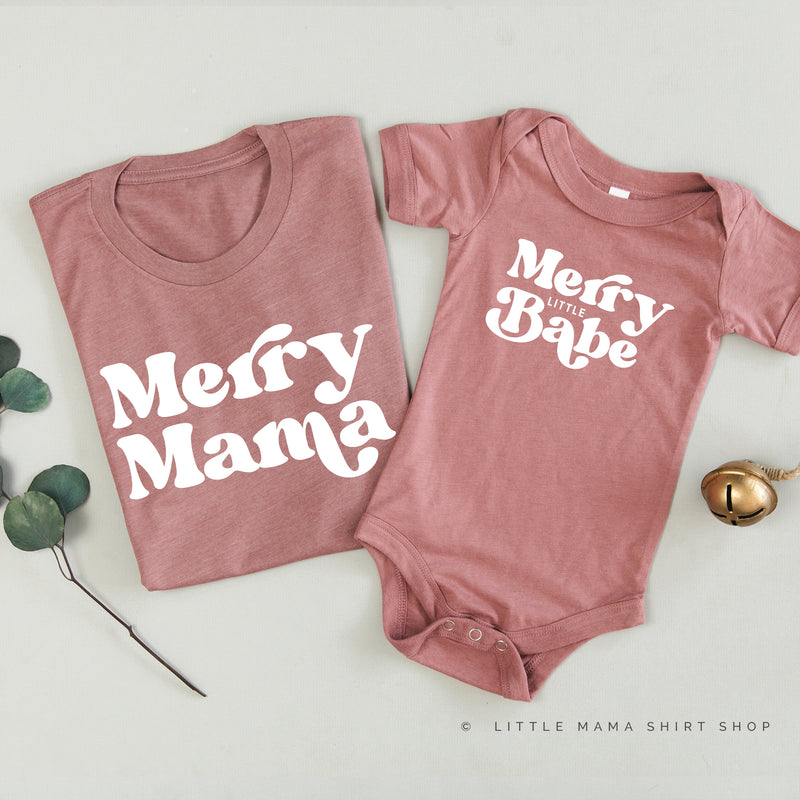 Merry Mama / Merry Little Babe - Set of 2 Unisex Tees