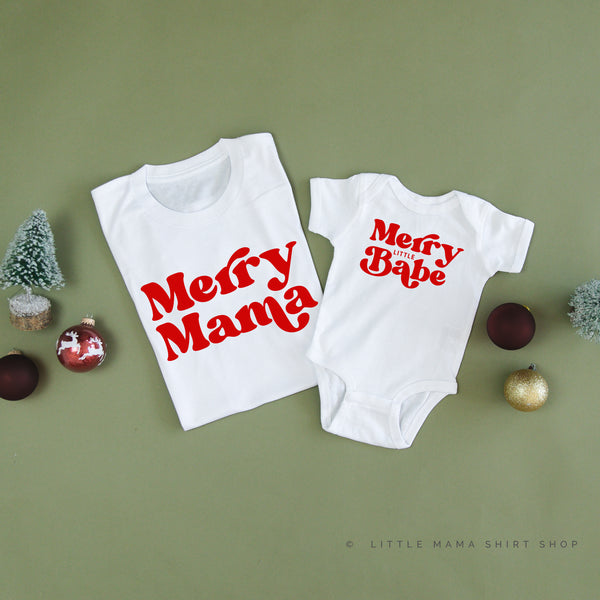 Merry Mama / Merry Little Babe - Set of 2 Unisex Tees