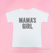 BLOCK FONT CHECKERS - MAMA'S GIRL - Short Sleeve Child Shirt Little Mama Shirt Shop