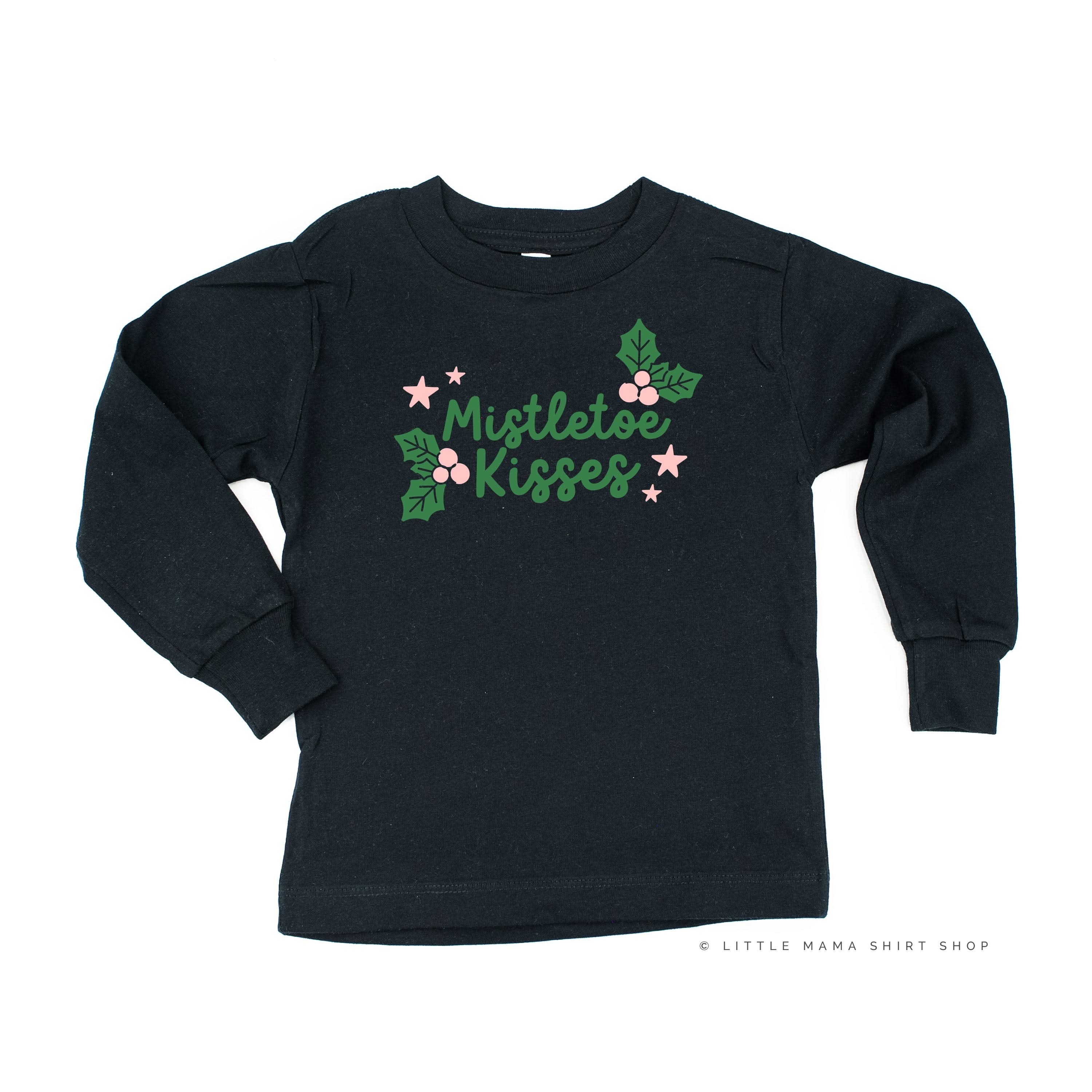 Mistletoe Kisses - Child LONG SLEEVE Tee Little Mama Shirt Shop