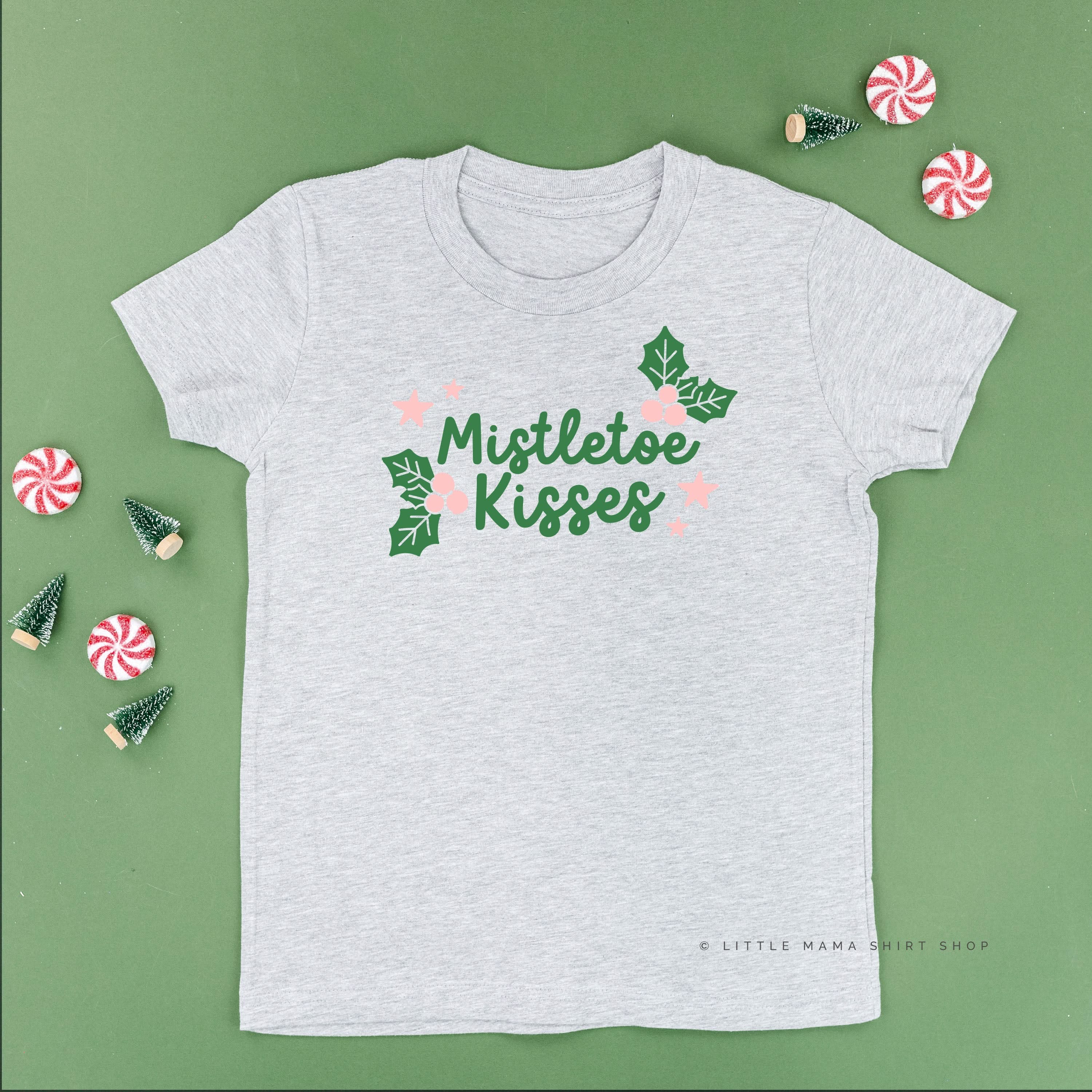 Mistletoe Kisses - Child Tee Little Mama Shirt Shop
