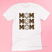 MOM x3 (Smiley Face) w/ Small Smiley Face on Back - Unisex Tee