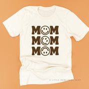 MOM x3 (Smiley Face) w/ Small Smiley Face on Back - Unisex Tee
