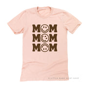 MOM x3 (Smiley Face) w/ Small Smiley Face on Back - Unisex Tee