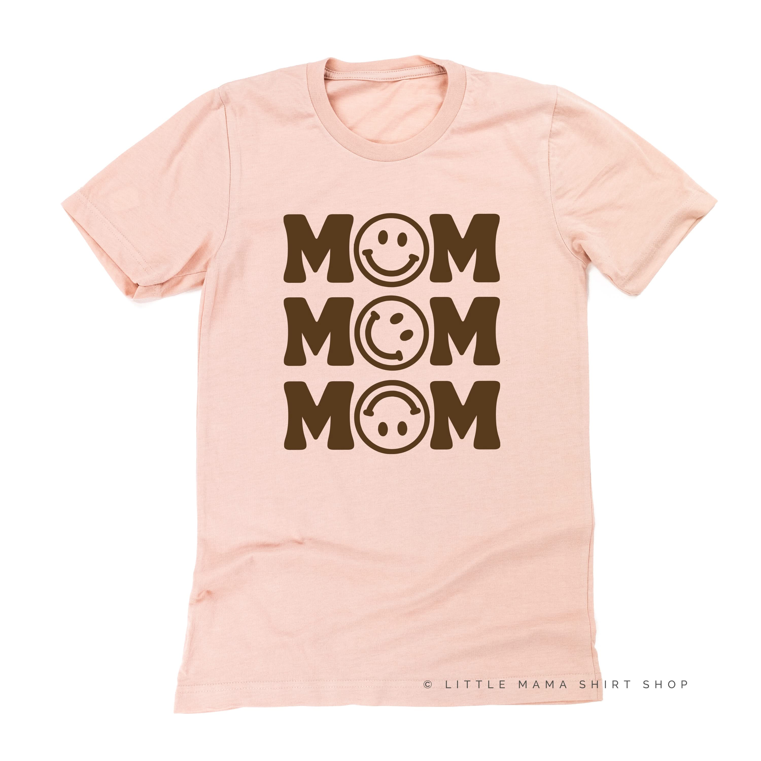 MOM x3 (Smiley Face) w/ Small Smiley Face on Back - Unisex Tee