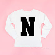 VARSITY INITIALS - Long Sleeve Child Shirt Little Mama Shirt Shop