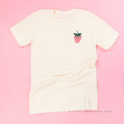 Pocket Fruit (Front) w/ Group of Smiley Fruit (Back) - Unisex Tee Little Mama Shirt Shop