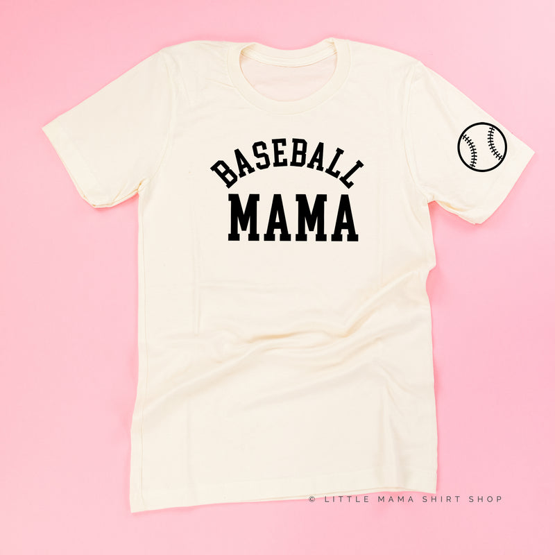 Baseball Mama - Baseball Detail on Sleeve - Unisex Tee