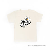DAISY - SIS - w/ Full Daisy on Back - Short Sleeve Child Shirt Little Mama Shirt Shop