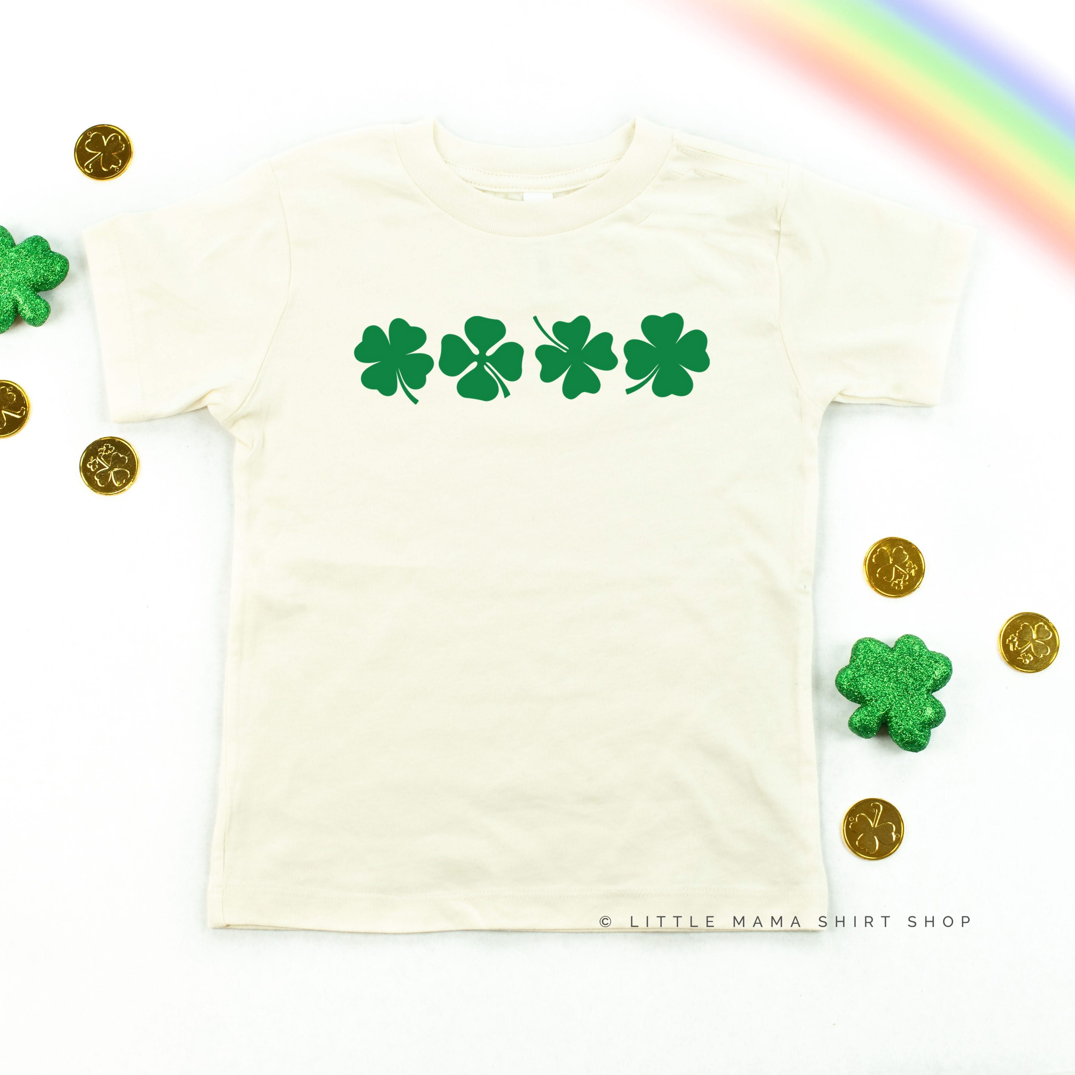4 Shamrocks - Have a Lucky Day (f&b) - Child Tee Little Mama Shirt Shop
