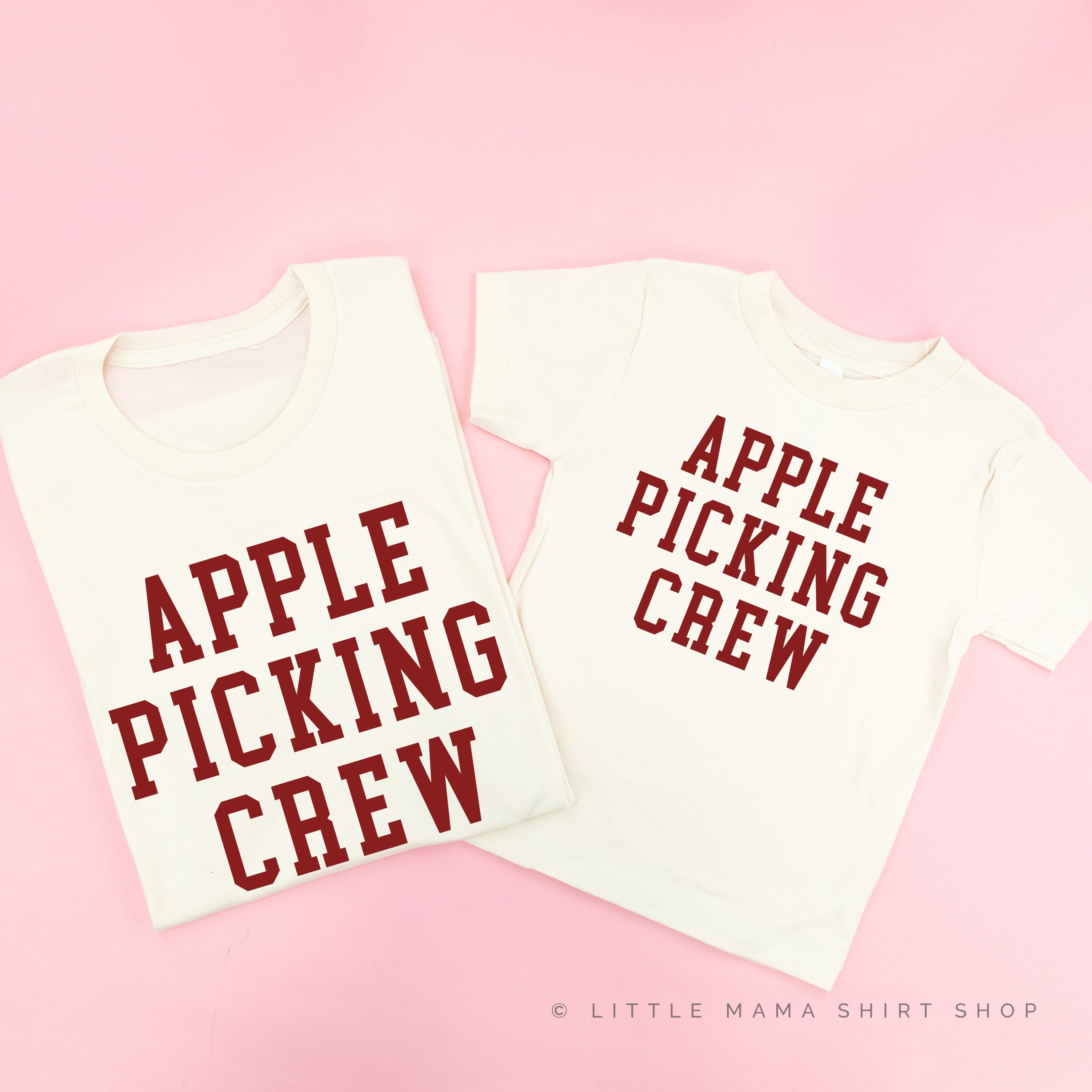 Apple Picking Crew - Set of 2 Natural Matching Tees