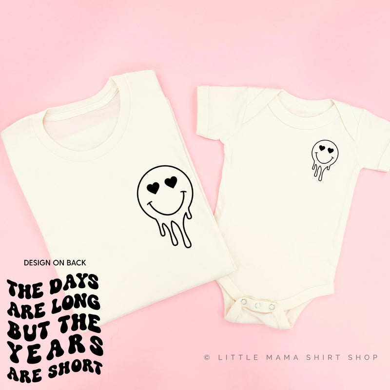 THE DAYS ARE LONG BUT THE YEARS ARE SHORT - (w/ Melty Heart Eyes) - Set of 2 Matching Shirts