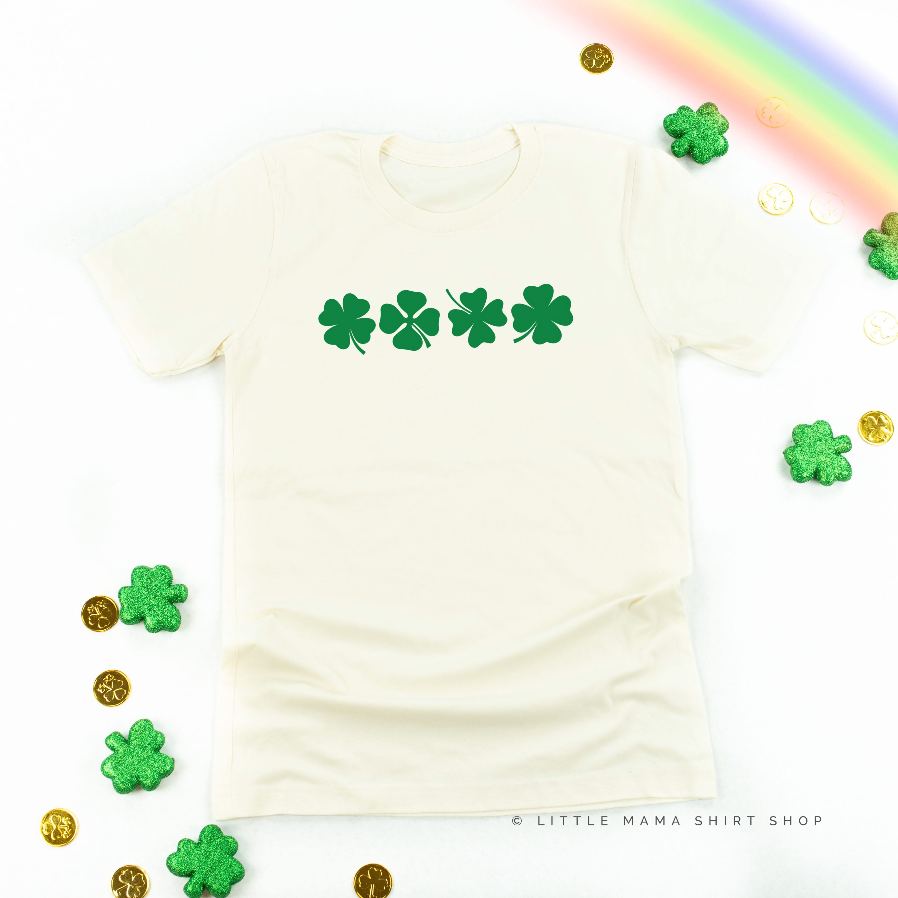4 Shamrocks - Have a Lucky Day (f&b) - Unisex Tee Little Mama Shirt Shop
