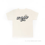 DAISY - BIRTHDAY GIRL - w/ Full Daisy on Back - Short Sleeve Child Shirt Little Mama Shirt Shop