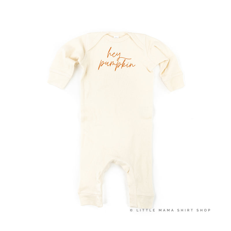 Hey Pumpkin - Cursive - One Piece Baby Sleeper