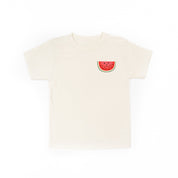 Pocket Fruit (Front) w/ Group of Smiley Fruit (Back) - Short Sleeve Child Tee Little Mama Shirt Shop