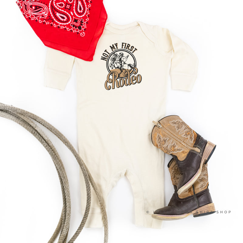 Not My First Rodeo - Distressed Design - One Piece Baby Sleeper