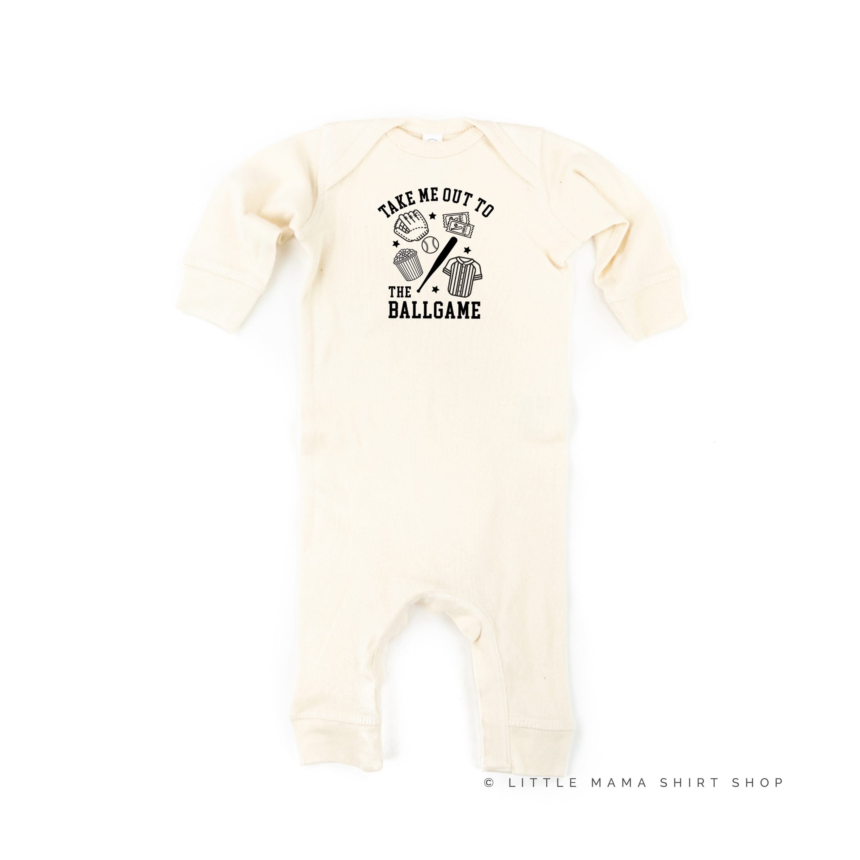 Take Me Out To The Ballgame - Baby Sleeper Little Mama Shirt Shop