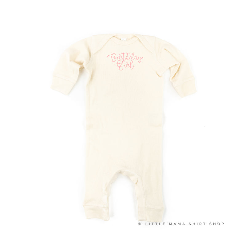 BIRTHDAY GIRL - NEW CURSIVE - One Piece Infant Sleeper