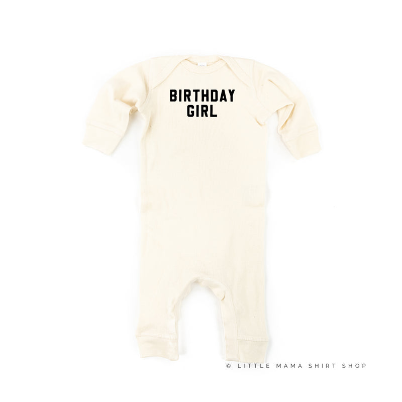 BIRTHDAY GIRL - BLOCK FONT - One Piece Infant Sleeper