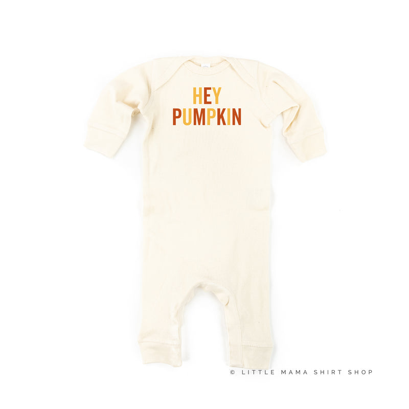 HEY PUMPKIN - BLOCK FONT - One Piece Baby Sleeper