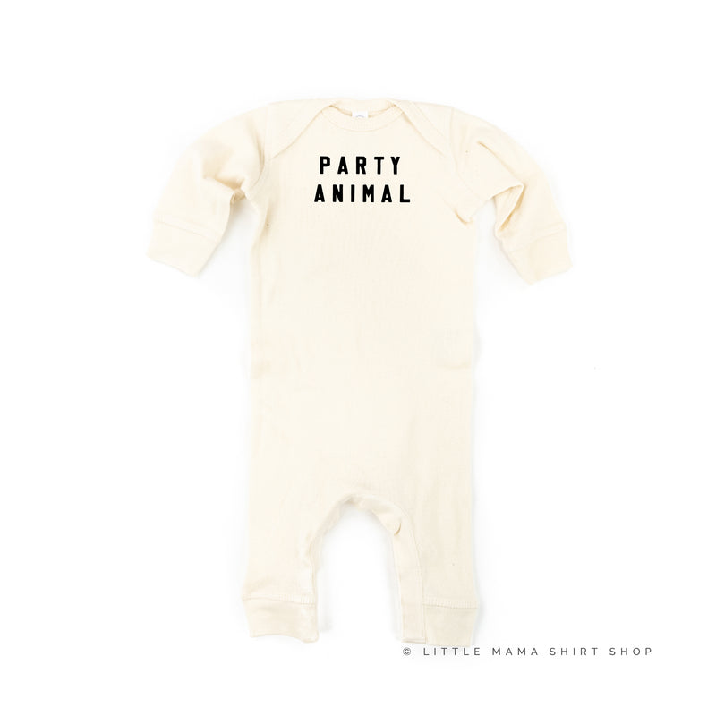 PARTY ANIMAL - BLOCK FONT - One Piece Infant Sleeper