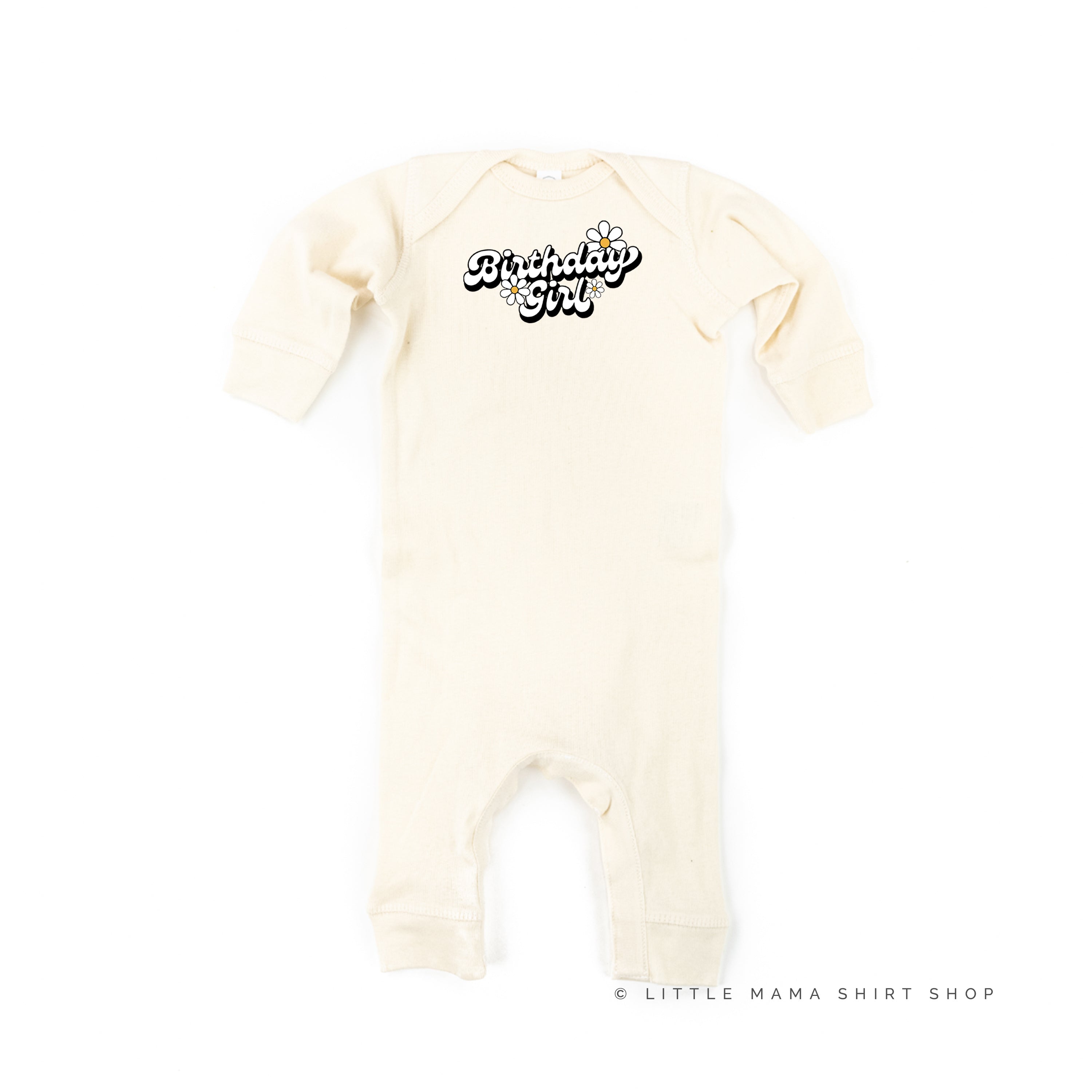 Daisy - Birthday Girl - w/ Full Daisy on Back - Baby Sleeper Little Mama Shirt Shop