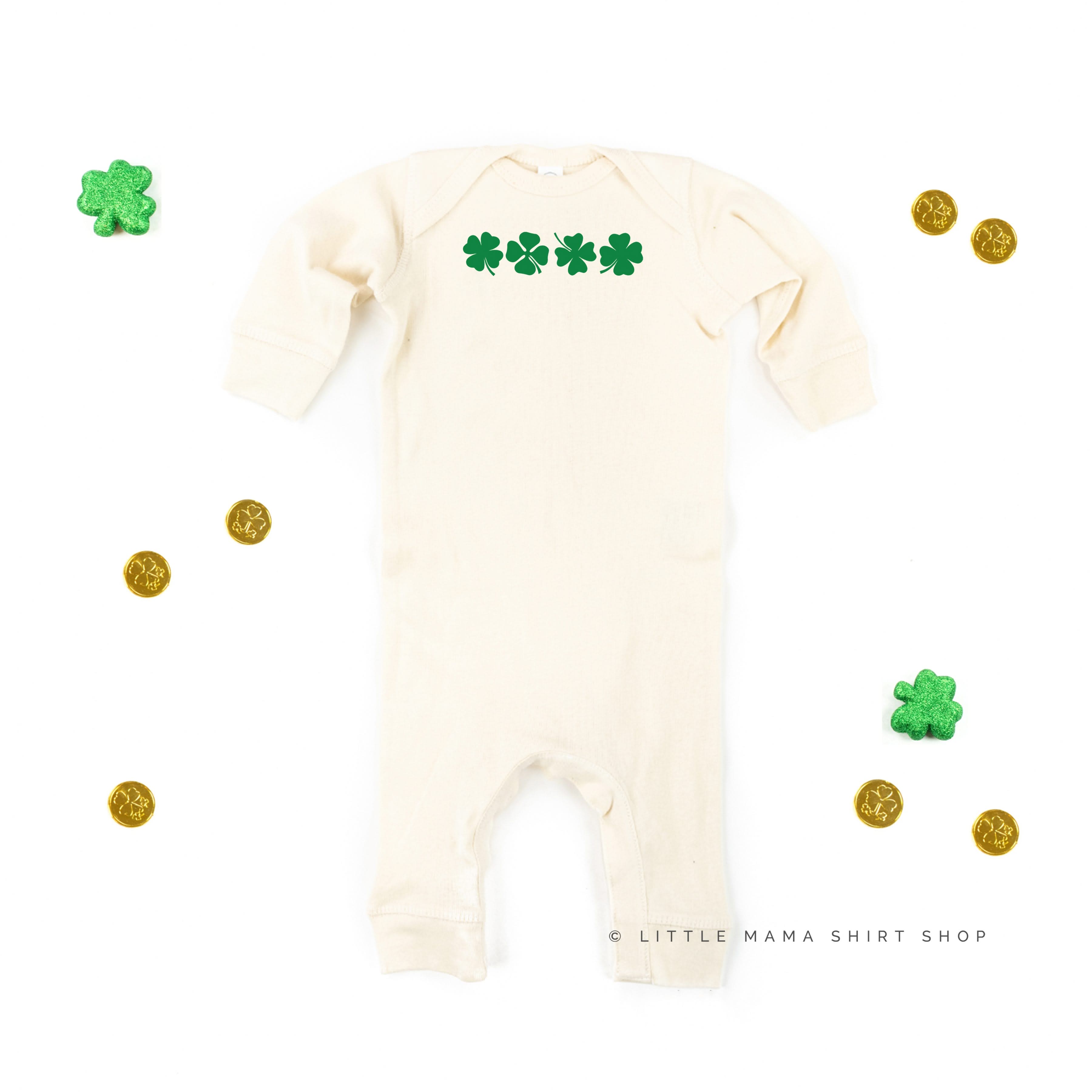 4 Shamrocks - Have a Lucky Day (f&b) - Baby Sleeper Little Mama Shirt Shop