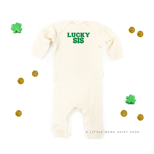 LUCKY SIS (BLOCK FONT) - One Piece Baby Sleeper