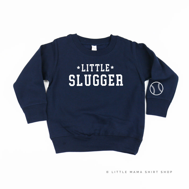 Little Slugger - Baseball Detail on Sleeve - Child Sweater