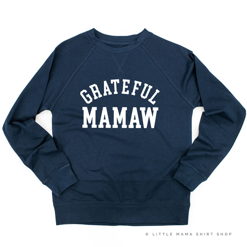 Grateful Mamaw - (Varsity) - Lightweight Pullover Sweater