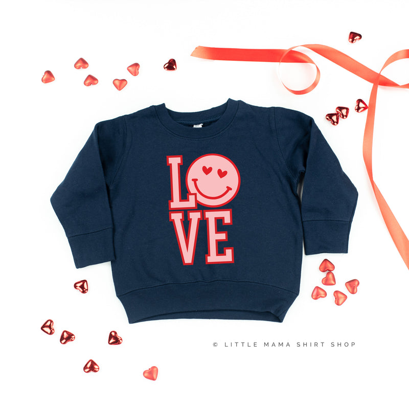 Love (Varsity) With Heart Eyes Smiley - Child Sweater