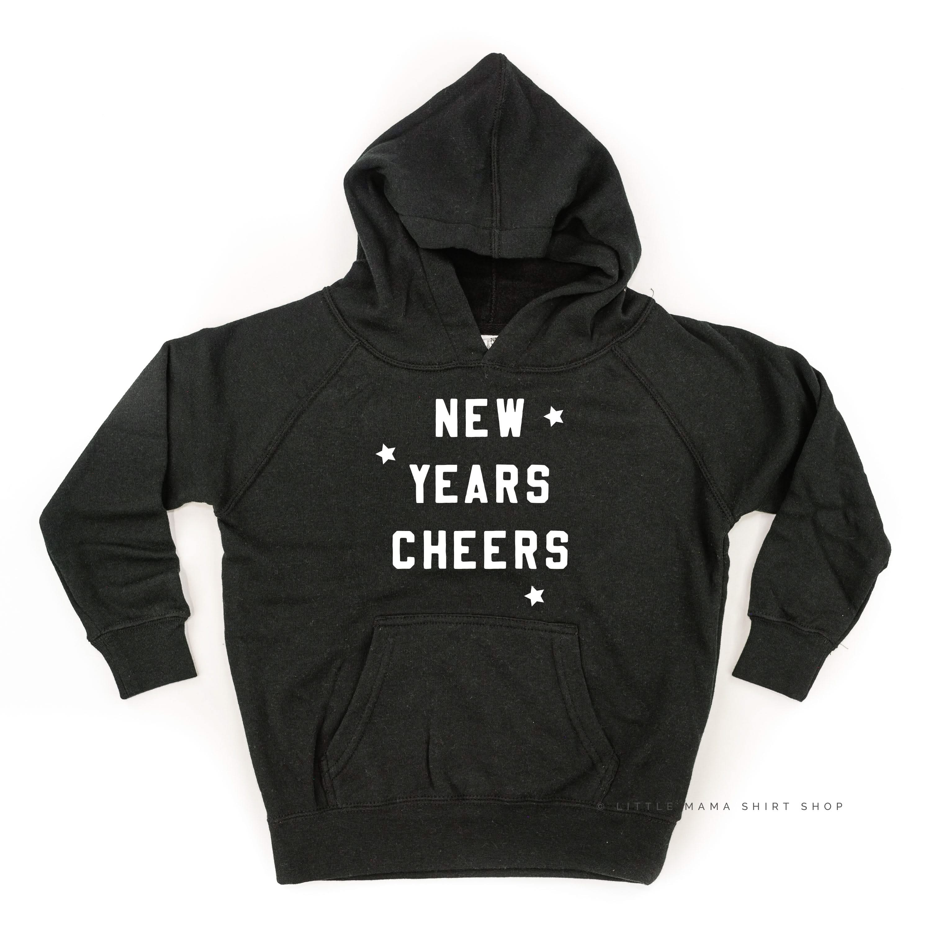 New Years Cheers - Block Font - Child HOODIE Little Mama Shirt Shop LLC