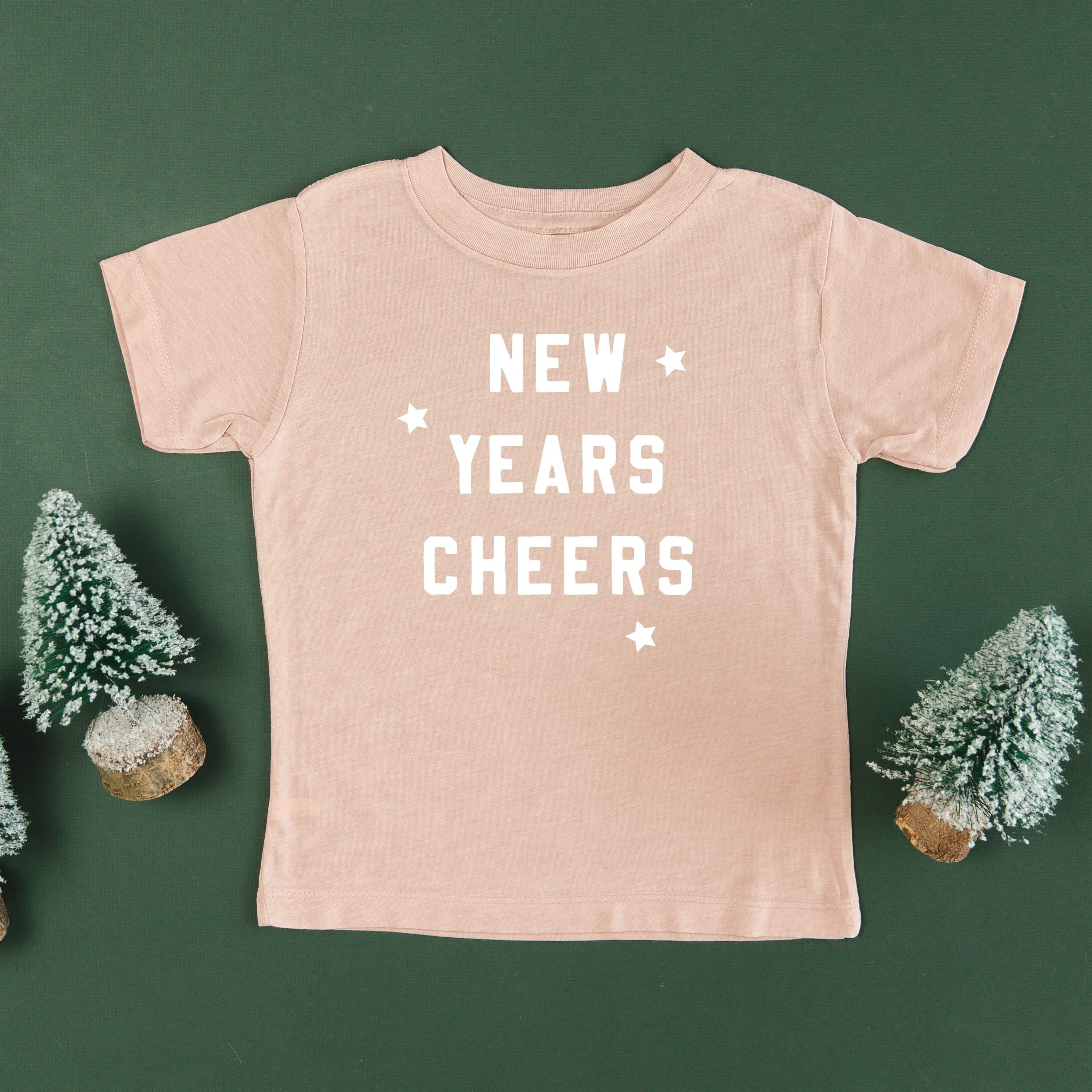 New Years Cheers - Block Font - Child Tee Little Mama Shirt Shop