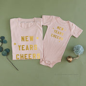 New Years Cheers - Block Font - Set of 2 Unisex Tees Little Mama Shirt Shop