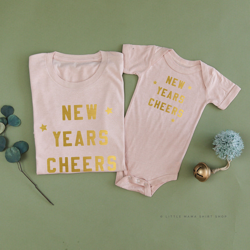 New Years Cheers - Block Font - Set of 2 Unisex Tees