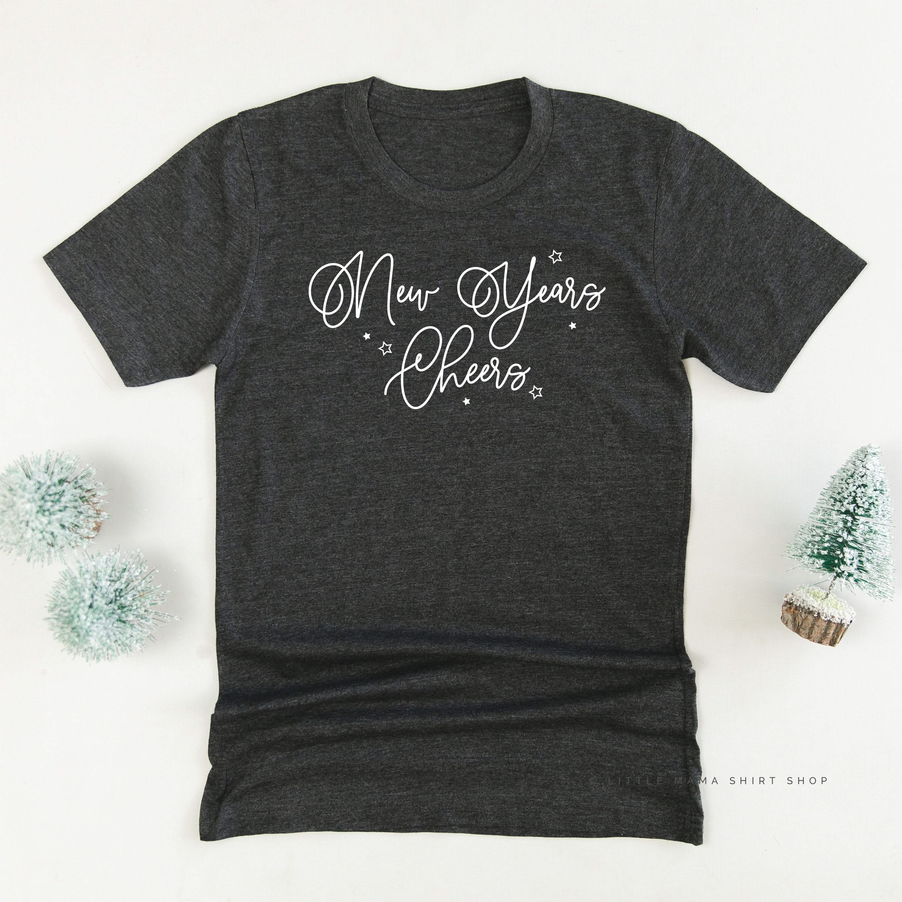 New Years Cheers - Stars/Script - Unisex Tee Little Mama Shirt Shop