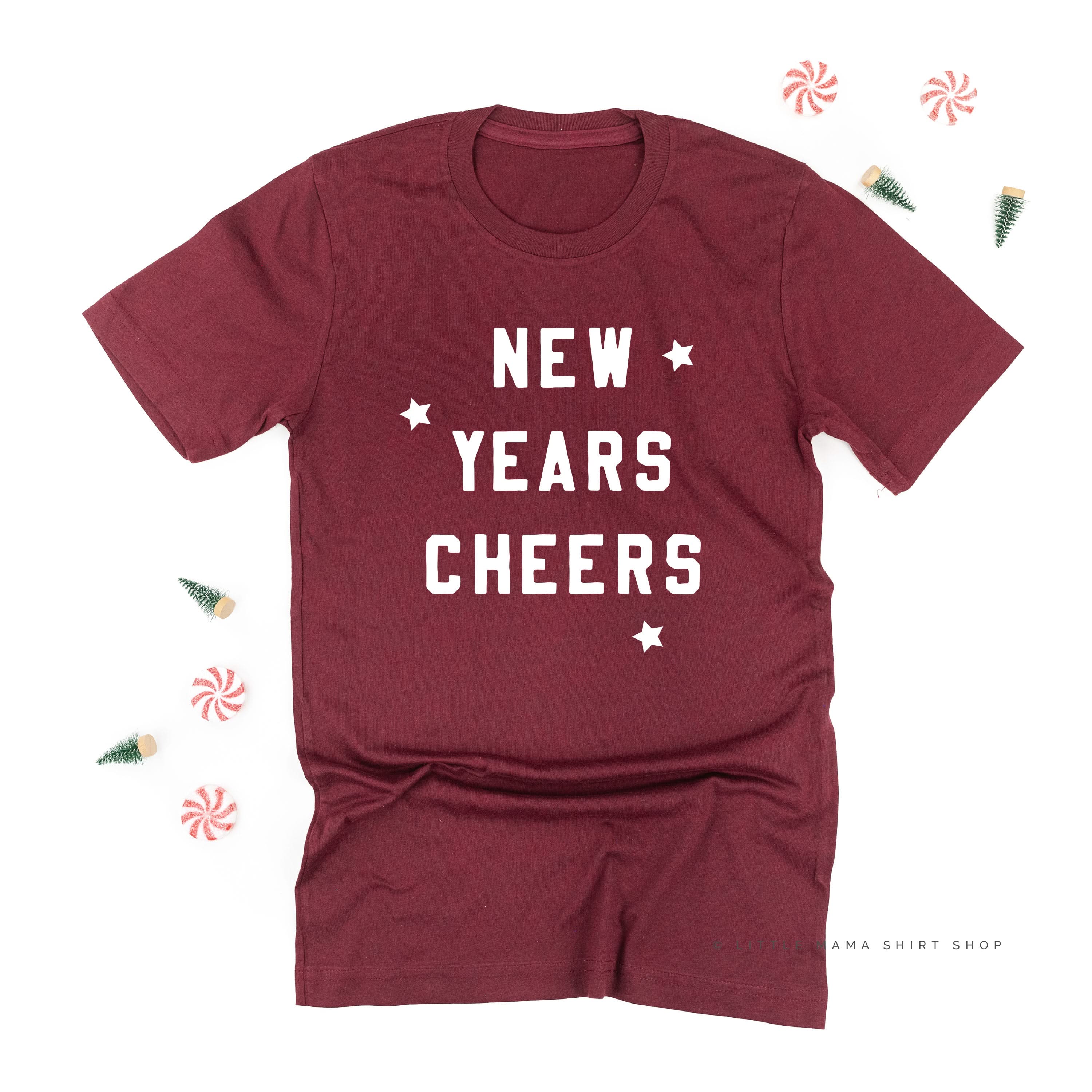 New Years Cheers - Block Font - Unisex Tee Little Mama Shirt Shop