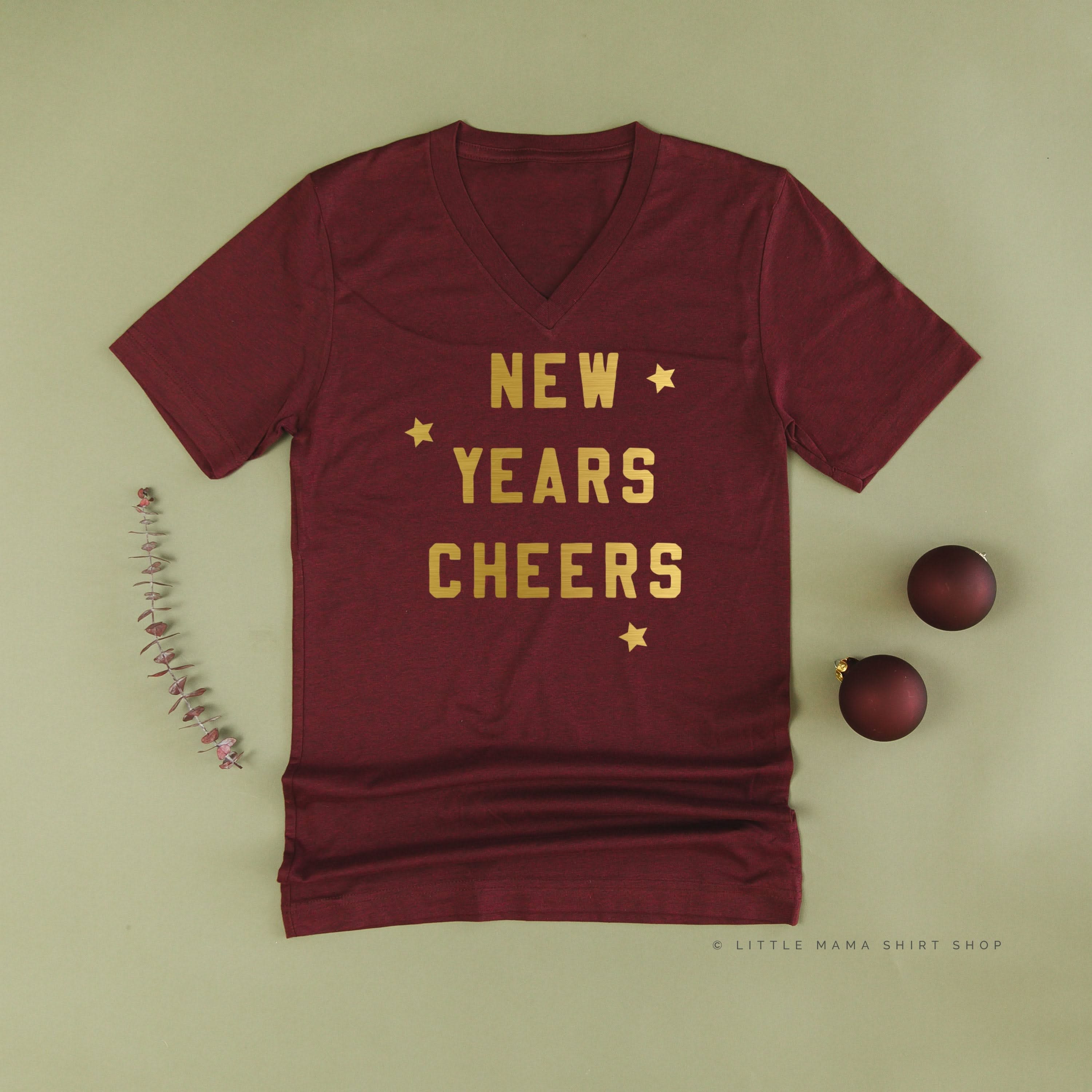 New Years Cheers - Block Font - Unisex Tee Little Mama Shirt Shop