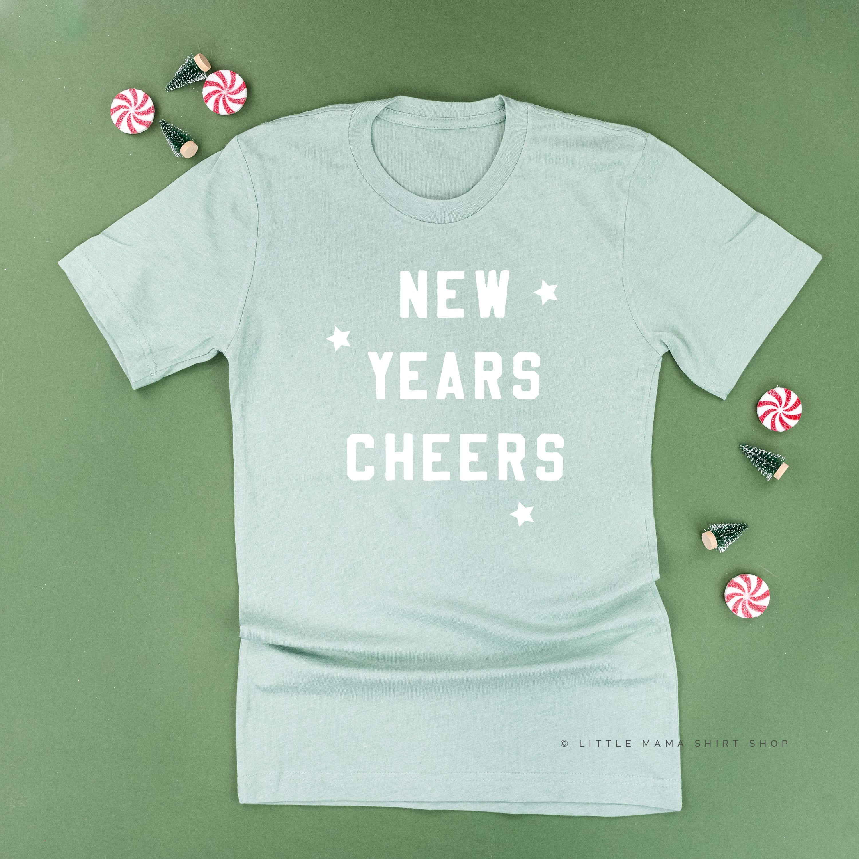 New Years Cheers - Block Font - Unisex Tee Little Mama Shirt Shop