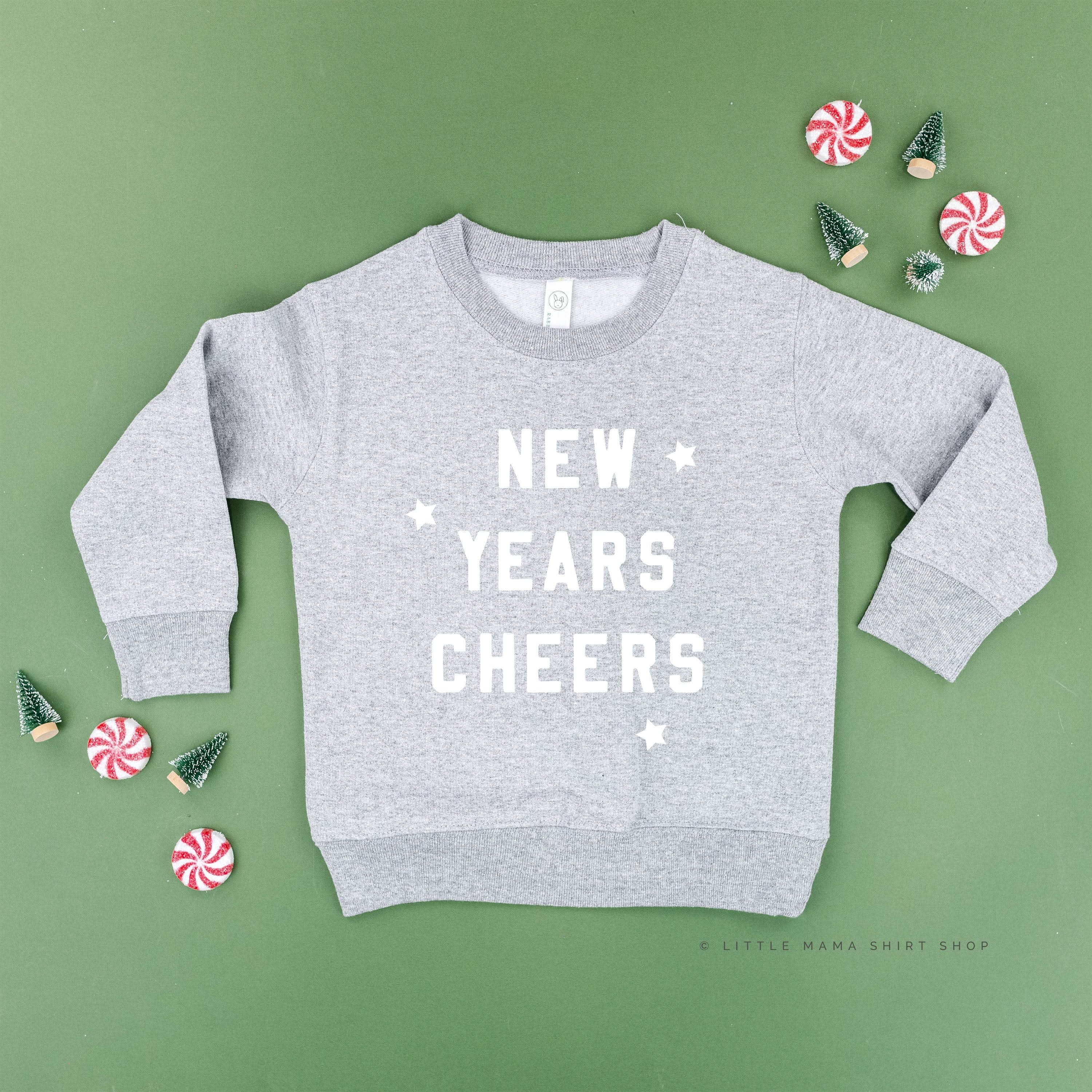 New Years Cheers - Block Font - Child Sweater Little Mama Shirt Shop