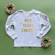 New Years Cheers - Block Font - Child LONG SLEEVE Tee Little Mama Shirt Shop
