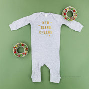 New Years Cheers - Block Font - Baby Sleeper Little Mama Shirt Shop