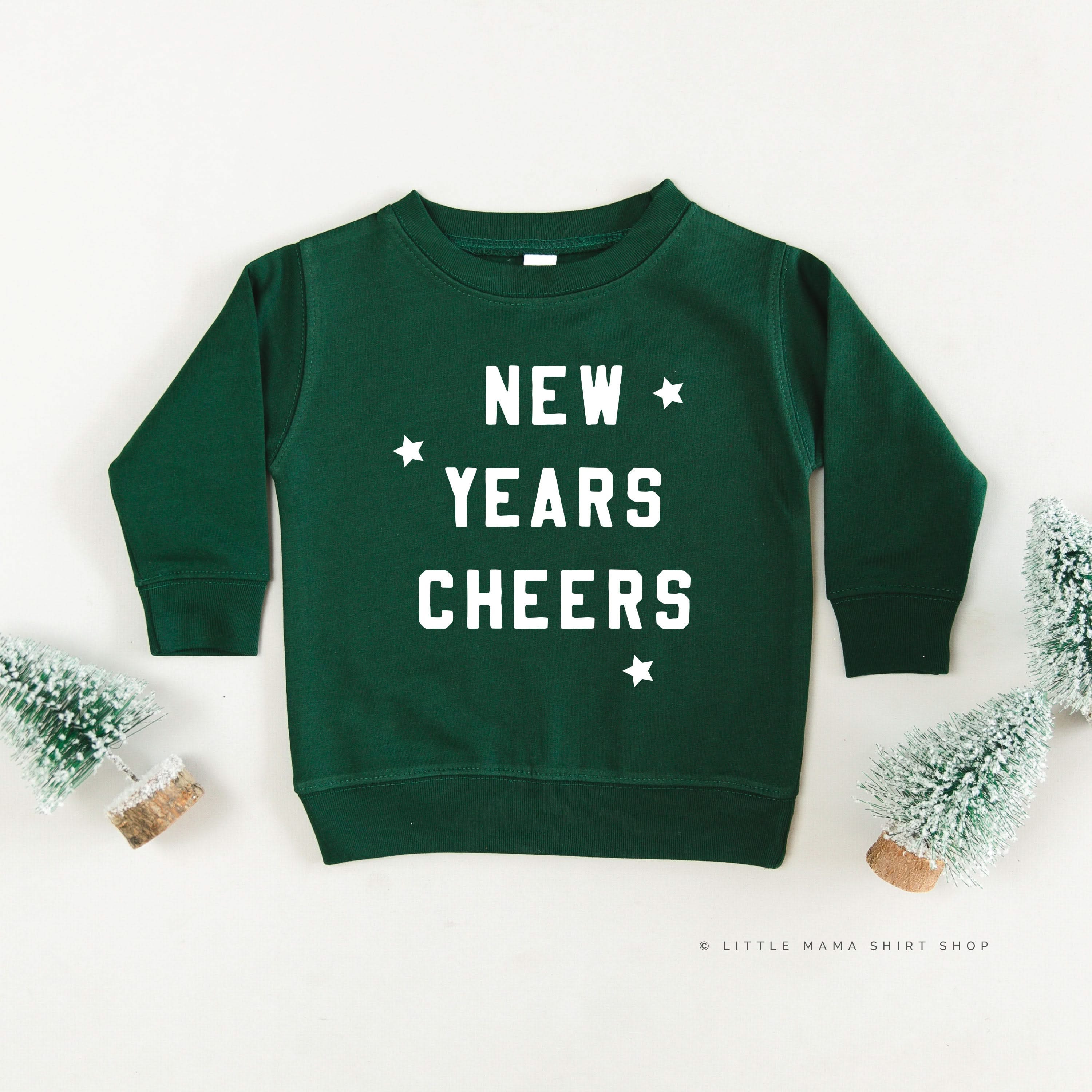New Years Cheers - Block Font - Child Sweater Little Mama Shirt Shop